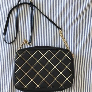 Michael Kors Black and Gold Crossbody